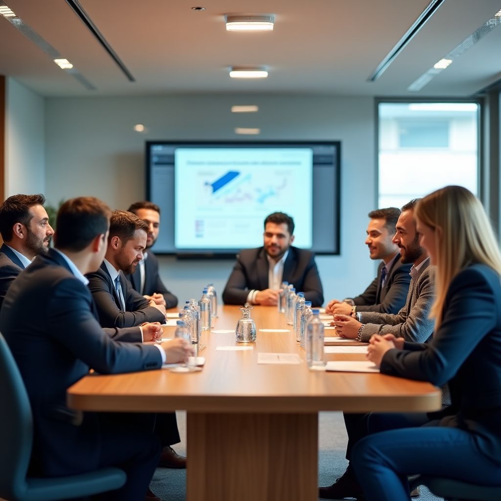 Equipo profesional de InverPetrol en reunión estratégica